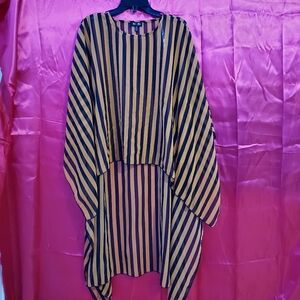 High-Low Sheer Striped Top